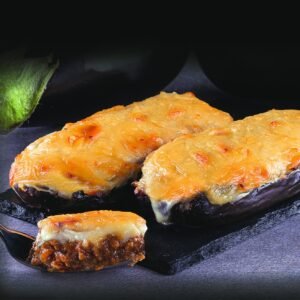 BERENJENA RELLENA DE CARNE CON QUESO TOPGEL